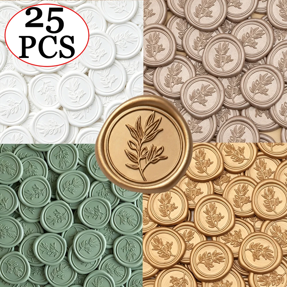 Wax Seal Stamp Set - 25 Stück/Set Wachssiegel-Aufkleber mit Olivenzweigen und