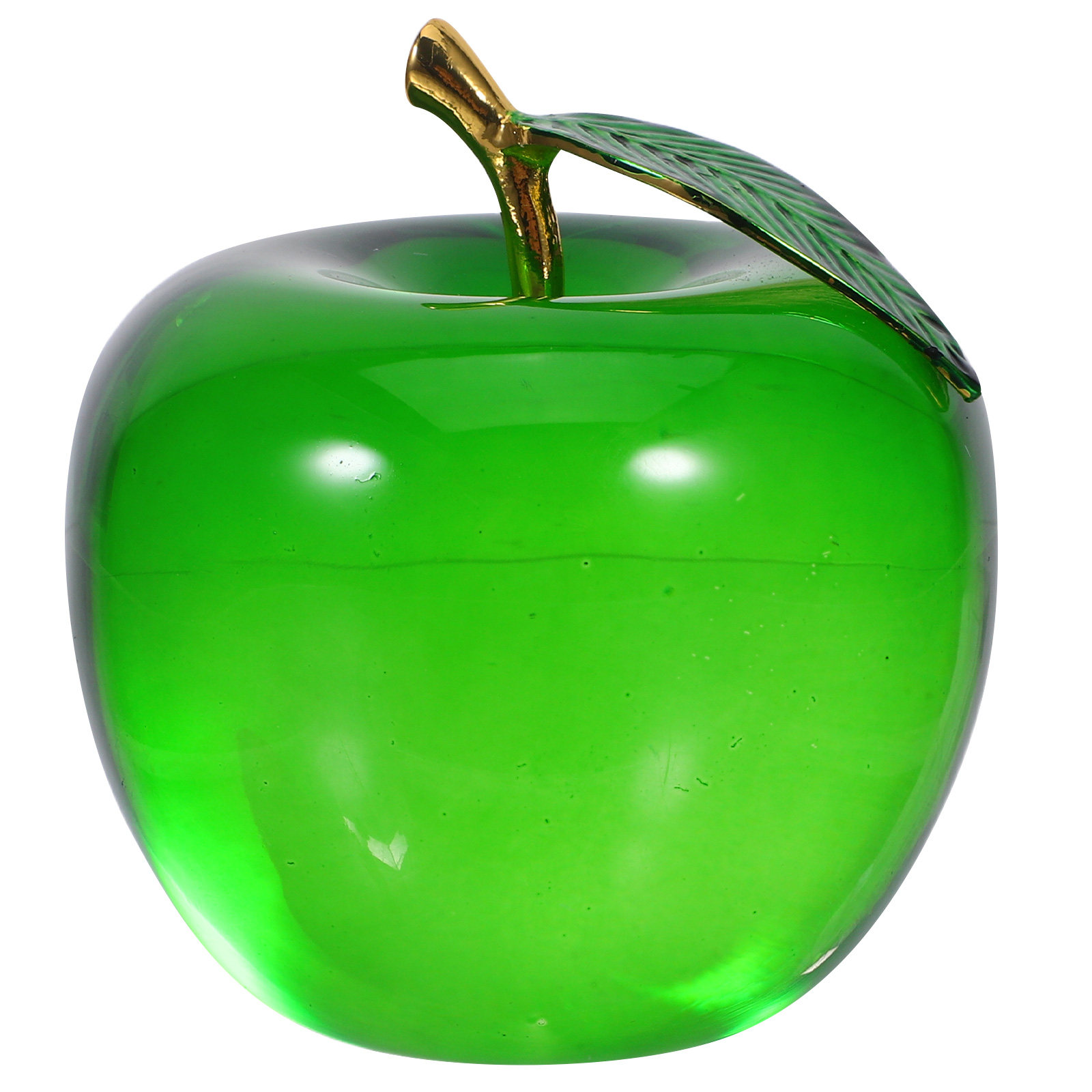 Paper Weight Crystal - Kleine Apfel-Frucht-Dekoration, Schreibtisch-Ornament, Briefbeschwerer, Realistische Glasskulptur-Kunst