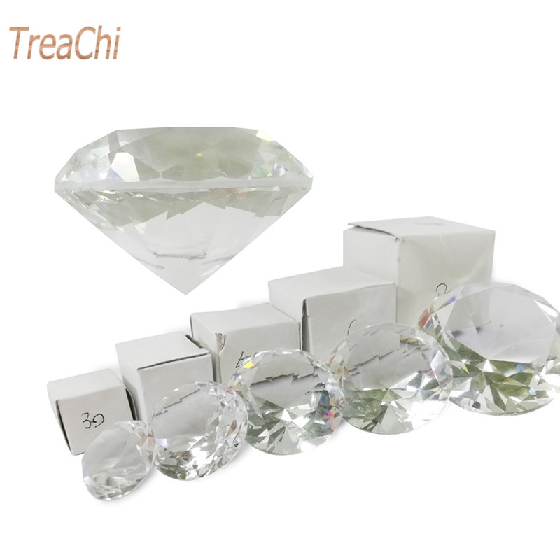 Paper Weight Crystal - Kristallklarer Briefbeschwerer, facettiertes Glas, riesiger Diamant,