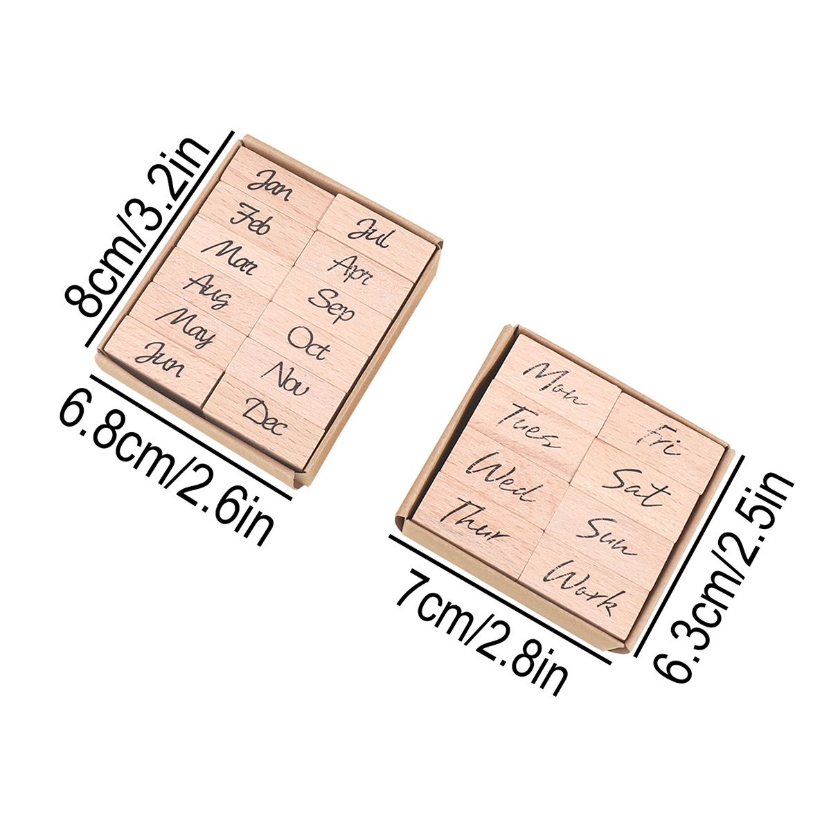 Holzstempel-Set für Monate, Wo – Rubber Date Stamp Bewertung und Preis