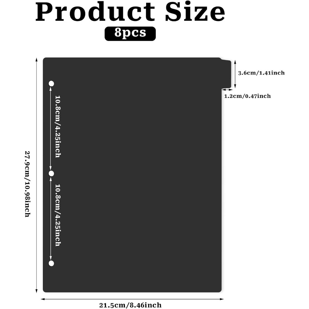 8 schwarze Kunststoff-Trennblä – Tab Divider A4 Bewertung und Preis